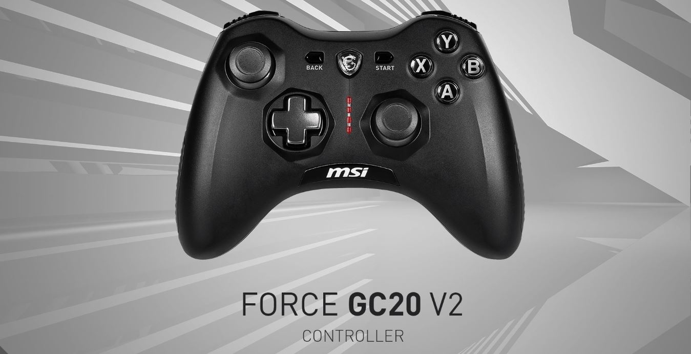 MSI FORCE GC20 V2 wired controller for computer - black - detachable cable