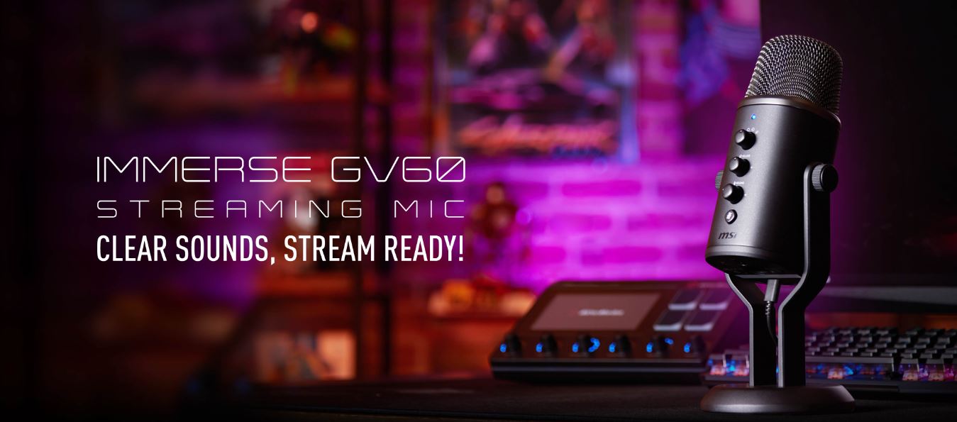 MSI IMMERSE GV60 STREAMING MIC - High Resolution Digital Audio