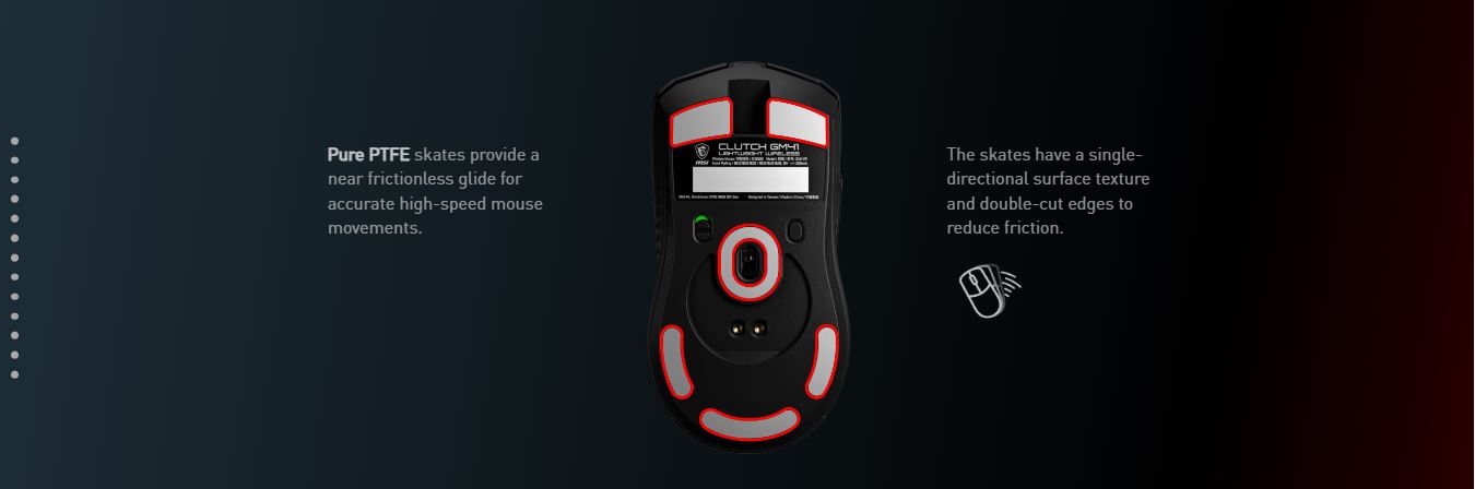 MSI CLUTCH GM41 LIGHTWEIGHT WIRELESS gaming mouse - Up to 80 hours play time