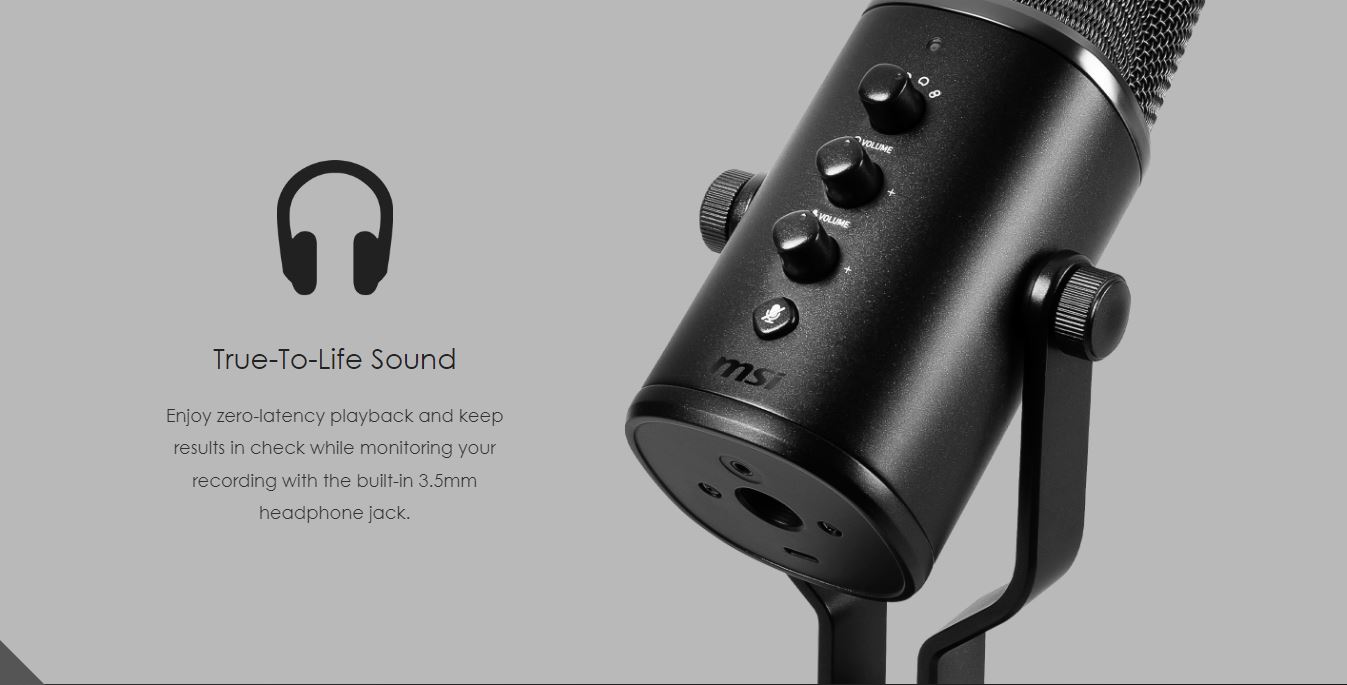 MSI IMMERSE GV60 STREAMING MIC - High Resolution Digital Audio