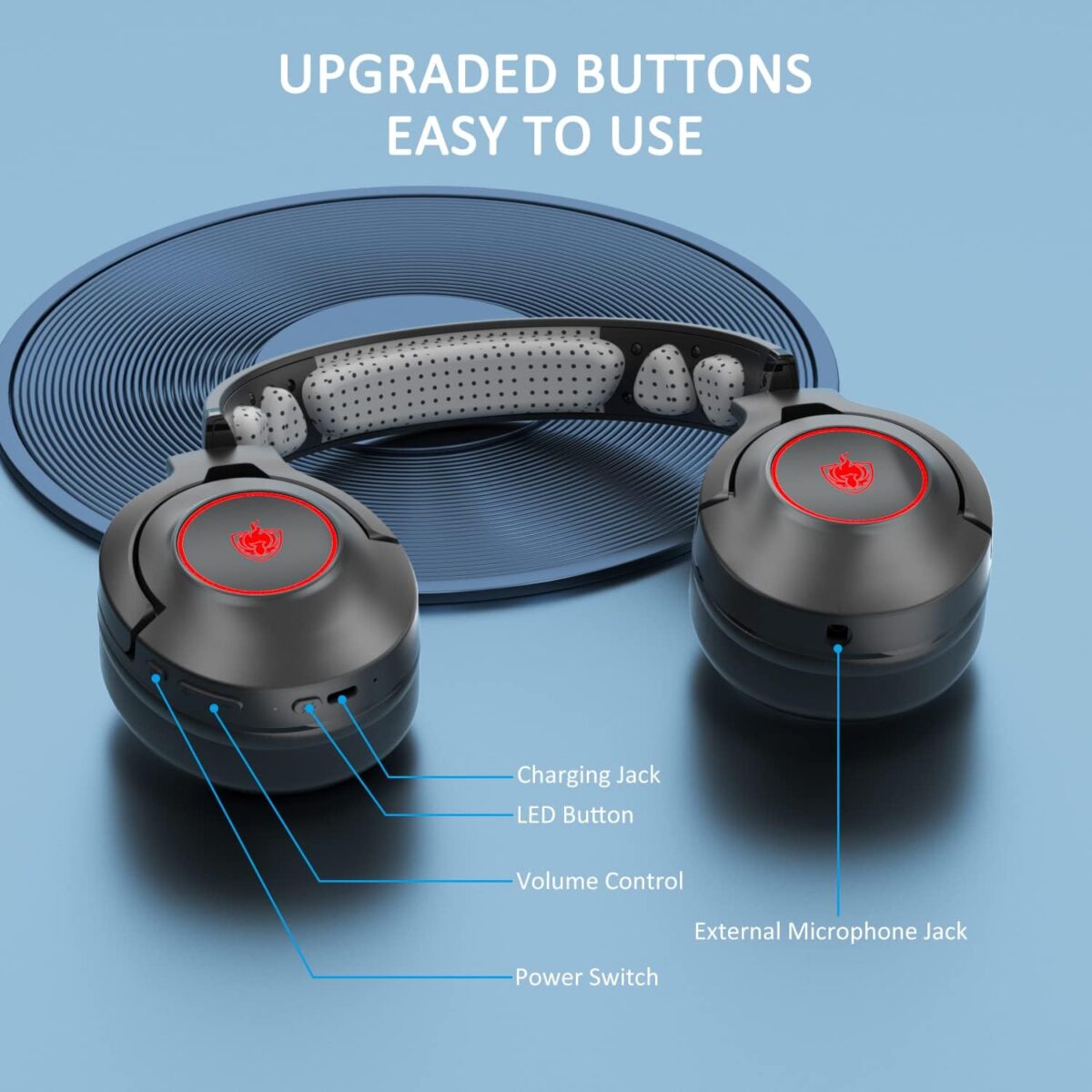 PHOINIKAS Q9 Gaming Bluetooth / Wired Headset Over Ear 600mA battery