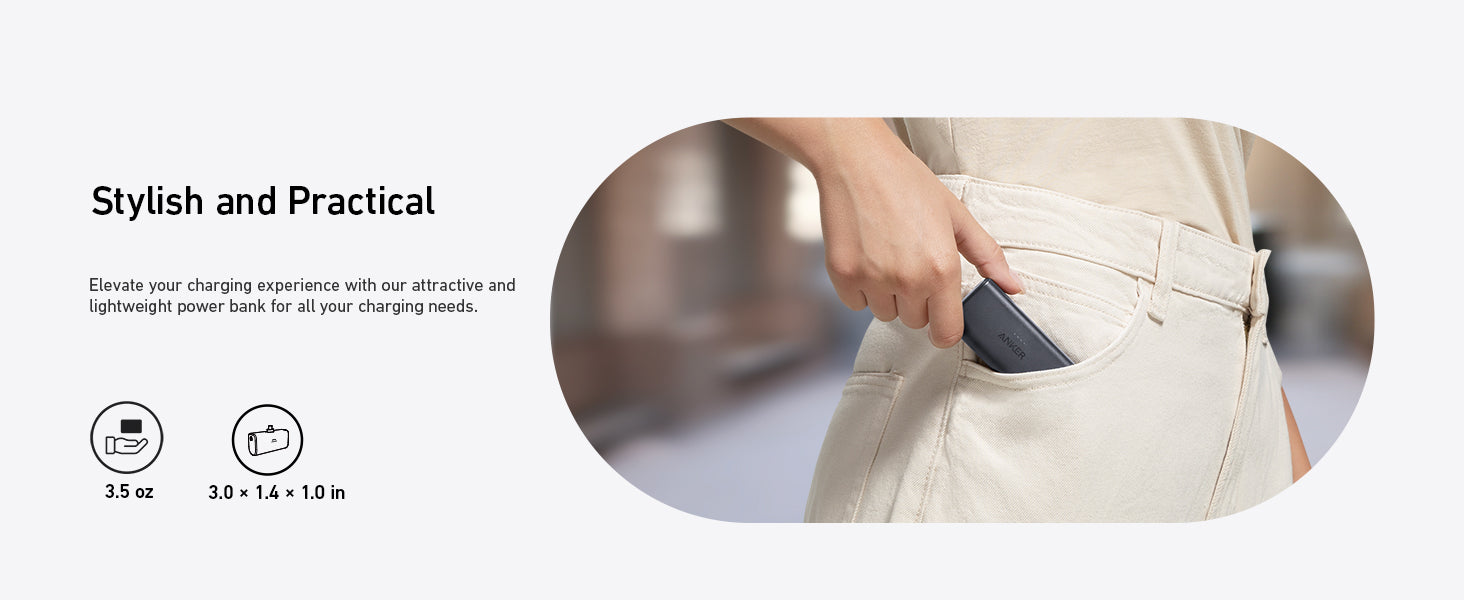 Anker Nano Power Bank (22.5W, Built-In USB-C Connector) Shell White [ A1653H21 ]