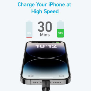 Anker 322 Braided USB C to Lightning Cable - 1.8M - Black - A81B6H11 - Image 2