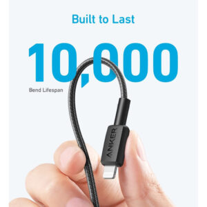 Anker 322 Braided USB C to Lightning Cable - 1.8M - Black - A81B6H11 - Image 3