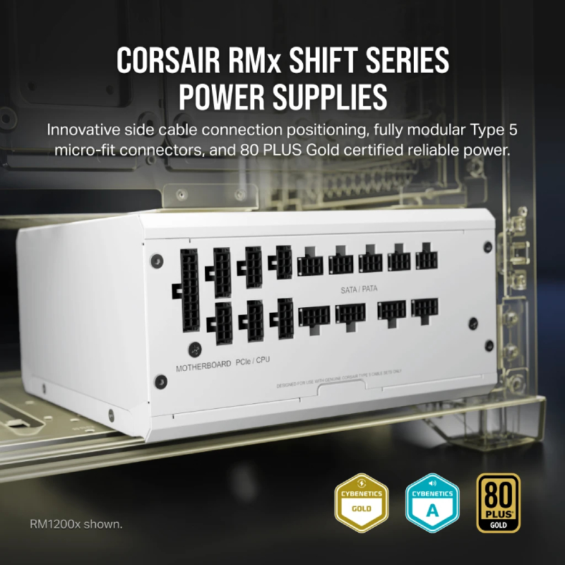 CORSAIR RM850x SHIFT Power Supply - 850W Gold - White - CP-9020274-UK