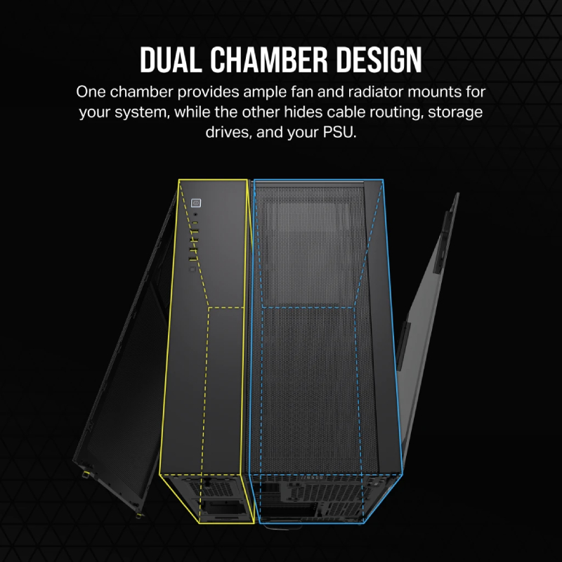6500X Mid-Tower Dual Chamber PC Case - Black - CC-9011257-WW