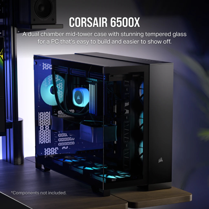 6500X Mid-Tower Dual Chamber PC Case - Black - CC-9011257-WW