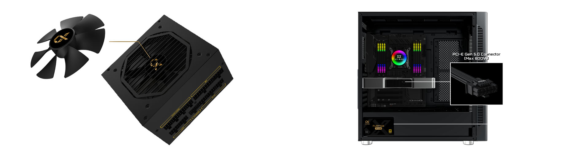 Xigmatek Fury 850W Gold (Full Modular / 80+ Gold / LLC D2D & APFC / 12cm FDB Fan / Gen 5 / UK Cord / Color Box) [ 40757/4711409540757 ]