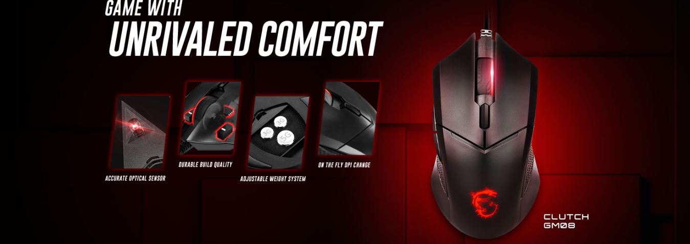 MSI CLUTCH GM08 gaming mouse - Adjustable Weight System 