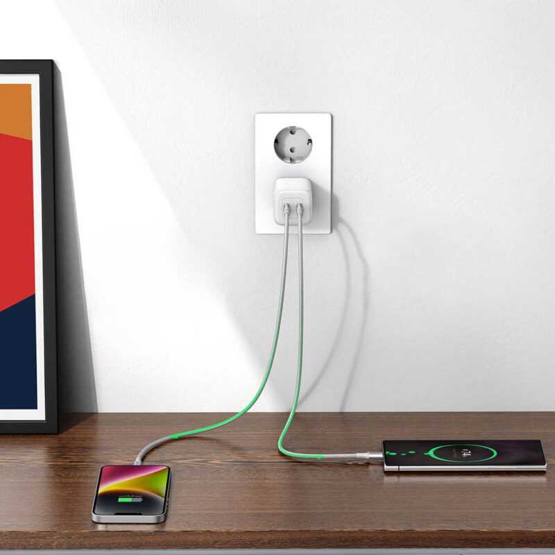 Ugreen Fast charger GaN 2 x USB-C 45W - white - CD294