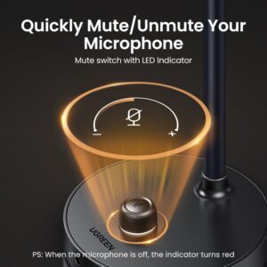 UGREEN 90416 wired USB DESKTOP MICROPHONE - black - Image 5
