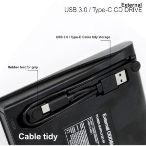 HAING Portable External DVD Drive (USB 3.0 + Type-C) [ HI-0301-EDD ]