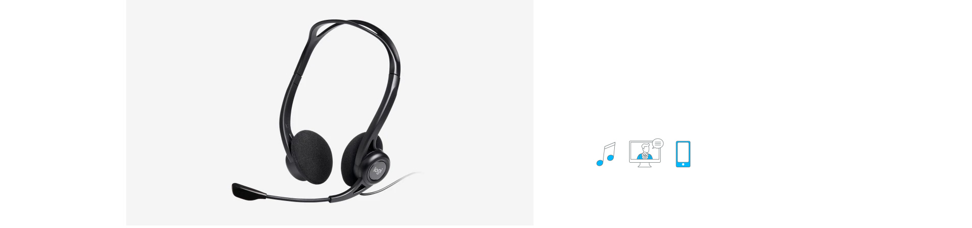 Logitech 960 USB Headset Bi-directional Mic [ 981-000100 ]