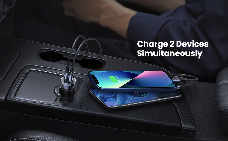 UGREEN Dual Port Car Charger (30w / USB-A + USB Type-C / Aluminum Alloy Case) [ CD130 | 40858 ]