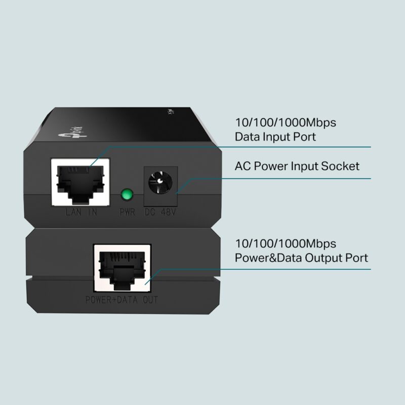 TP-link POE150S PoE Injector - Gigabit speed - 15.4W Power Supply - TL-POE150S