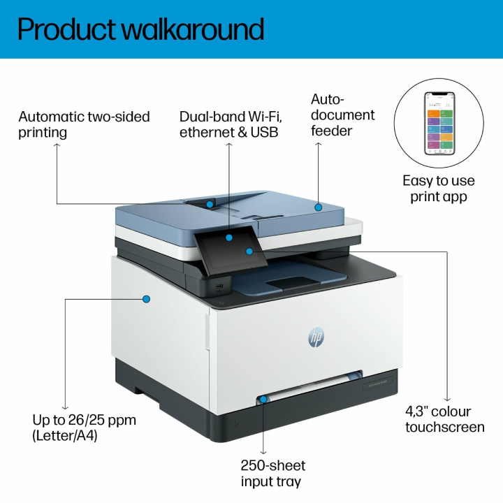 HP 3303fdw Color LaserJet Pro MFP Printer - Automatic Duplex printing - 499M8A