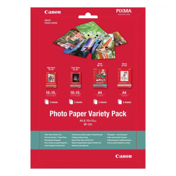 Canon PIXMA Photo Paper Variety Pack (A4 & 10x15cm / 20 Sheets) [ VP-101 ]