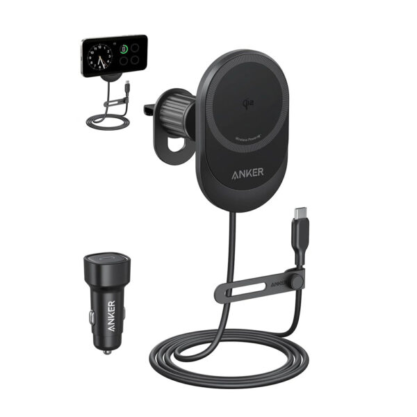Anker MagGo Wireless Charger (Pad / Built-in USB-C Cable) with Car Adapter [ B2932111 ]