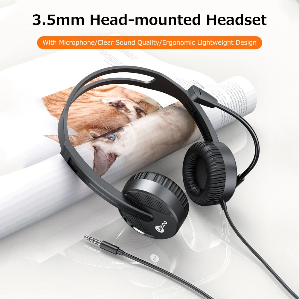 Lenovo Lecoo Wired Headset with Adjustable Microphone 1-Jack 3.5mm [ HT106 ]