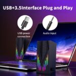 RGB Desktop Speaker Stereo Sound (USB Power / AUX 3.5mm Audio) [ E-1065 ]