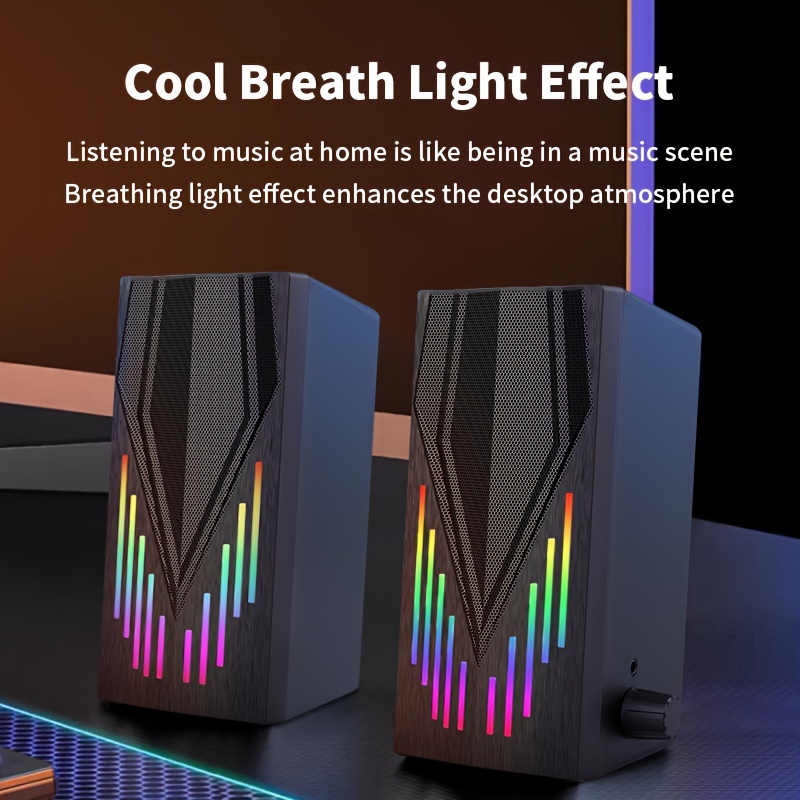 RGB Desktop Speaker Stereo Sound (USB Power / AUX 3.5mm Audio) [ E-1065 ]