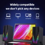 RGB Desktop Speaker Stereo Sound (USB Power / AUX 3.5mm Audio) [ E-1065 ]
