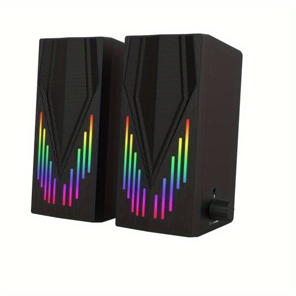 RGB Desktop Speaker Stereo Sound (USB Power / AUX 3.5mm Audio) [ E-1065 ]