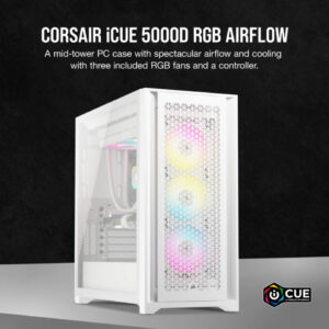 corsair iCUE 5000D RGB Mid-Tower Case - White - CC-9011243-WW - Image 4