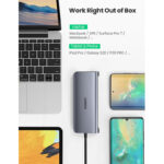 UGreen 10-in-1 USB-C Multifunction Adapter (3x USB-A 3.0 / AUX 3.5mm / Type-C / SD TF Card / HDMI / VGA / RJ45) [ 80133 ]