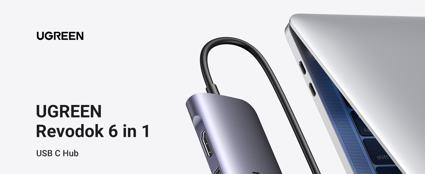 UGreen 6 in 1USB-C Multifunction Adapter (3 x USB-A / HDMI / 1 x SD Card Slot / 1 x TF Card Slot / CM195) [ 70410 ]