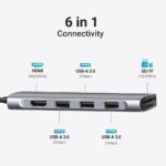 UGreen 6 in 1USB-C Multifunction Adapter (3 x USB-A / HDMI / 1 x SD Card Slot / 1 x TF Card Slot / CM195) [ 70410 ]