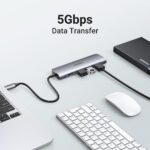 UGreen 6 in 1USB-C Multifunction Adapter (3 x USB-A / HDMI / 1 x SD Card Slot / 1 x TF Card Slot / CM195) [ 70410 ]