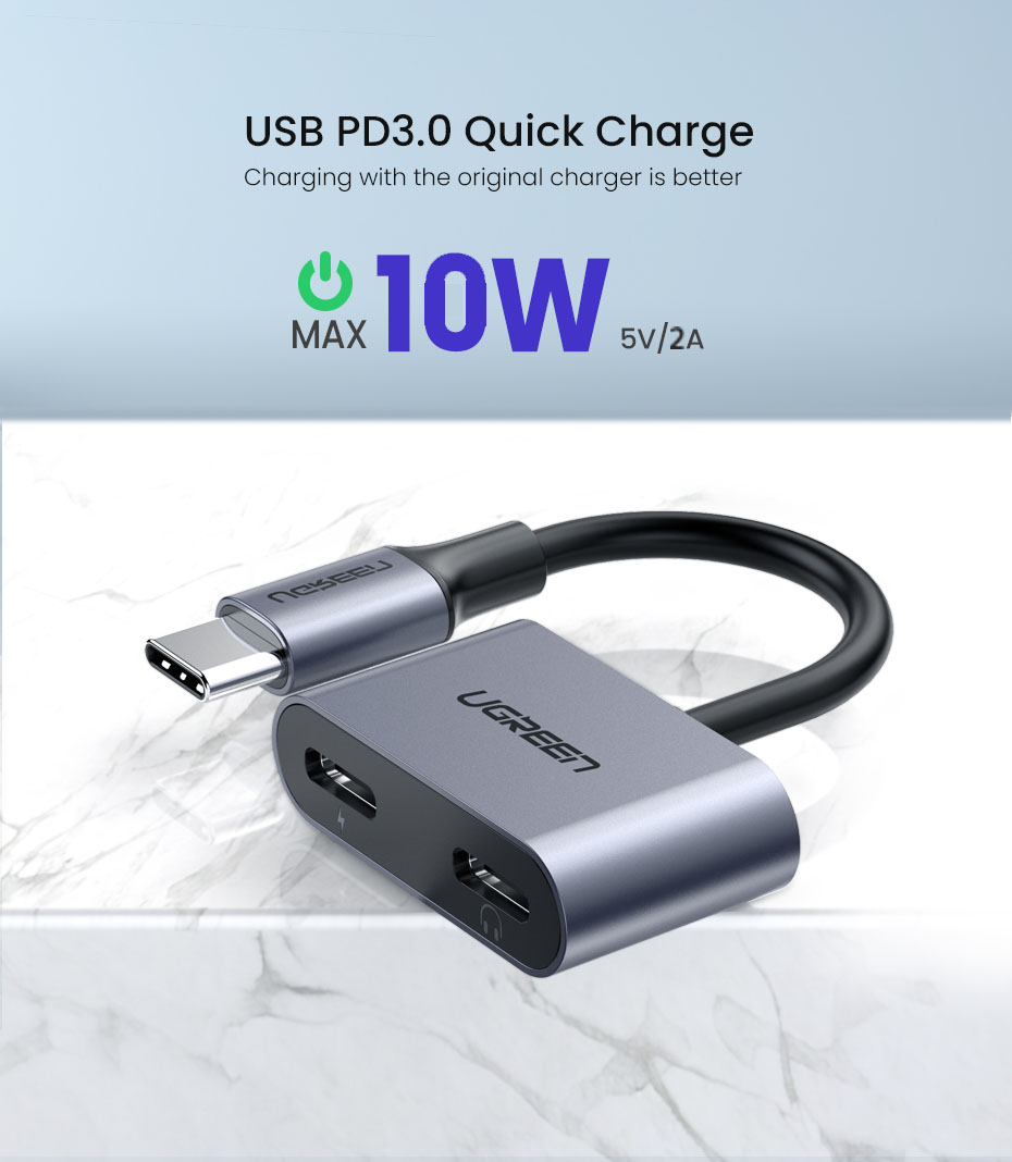 UGreen 2-In-1 USB Type-C to Type-C Headphone & Charger Adapter [ 60165 ]