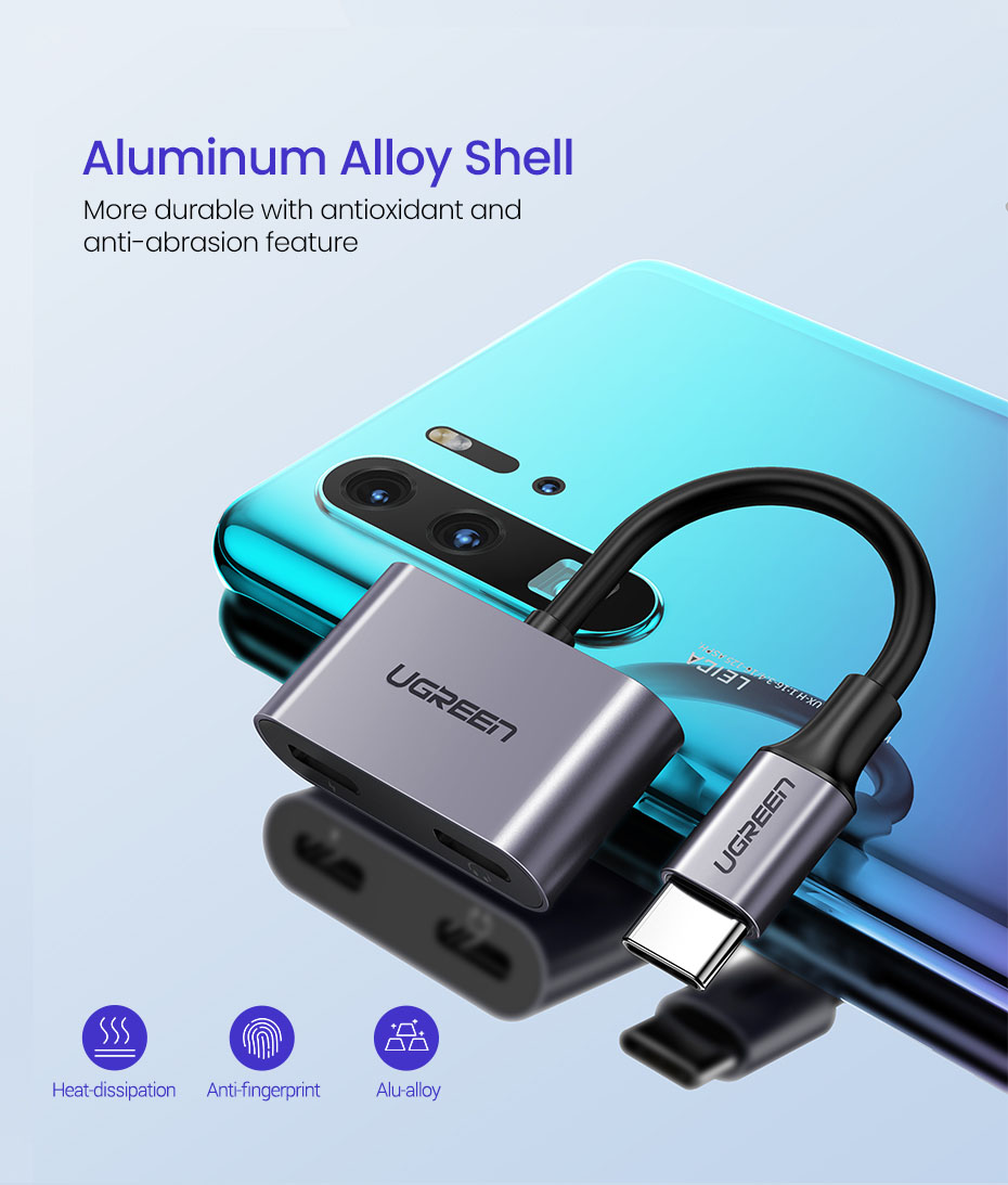 UGreen 2-In-1 USB Type-C to Type-C Headphone & Charger Adapter [ 60165 ]
