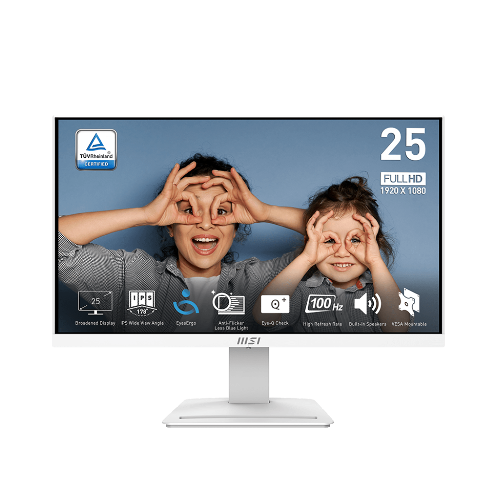 MSI Monitor PRO MP253W 25″ FHD | 100Hz | Flat | IPS | SPEAKER | HDMI / DisplayPort | White