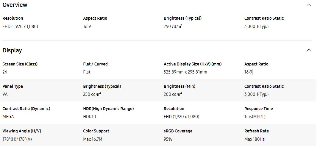 Samsung G3 24" 180Hz 