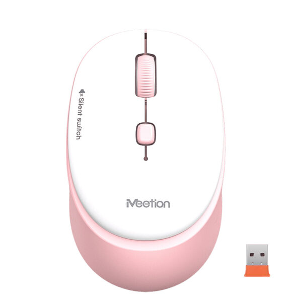 Meetion 2.4g Wireless Office Mouse (Silent Switch / Pink) [ R571 ]