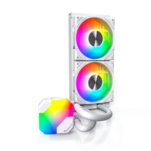 MONTECH HyperFlow ARGB 240 - AIO CPU Liquid Cooler, Intel & AMD Compatible | Enhanced 3100 RPM Water Pump Great Design  - White - Image 2