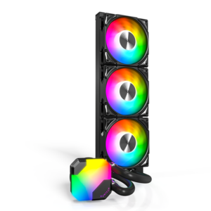 MONTECH HyperFlow ARGB 360 - AIO CPU Liquid Cooler, Intel & AMD Compatible | Enhanced 3100 RPM Water Pump Great Design  - Black - Image 2