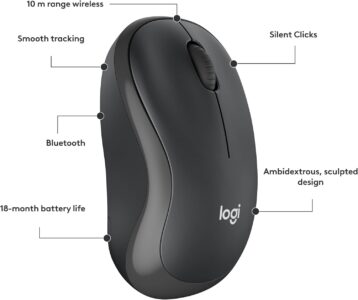 Logitech M240 SILENT Wireless Bluetooth Mouse - Black - 910-007119 - Image 5