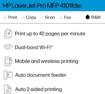 HP LaserJet Pro MFP 4103fdw Printer - Print, copy, scan, fax  2Z629A - Image 4