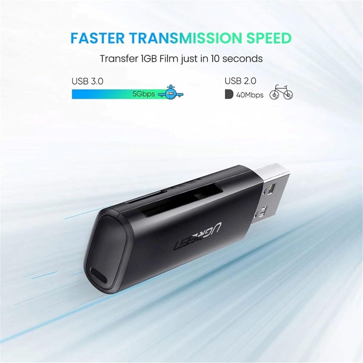 UGreen USB 3.0 Multifunction Card Reader (MicroSD / SD Memory Card) [ 60722 ]