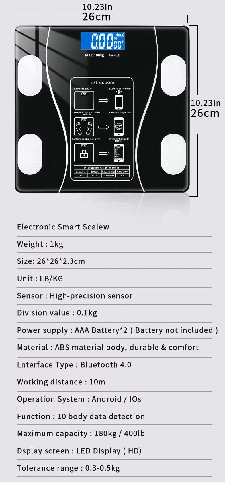 Rechargeable Smart Fat Scale