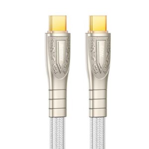 REMAX Type-C to Type-C Cable  Prime 1.2m 60W  Braided Fast Charging Cable (Silver) - RC-C166