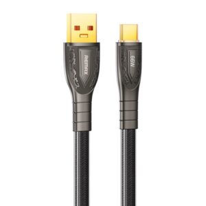 REMAX  USB to Type-C Prime 1.2m 66WBraided Fast Charging Cable ( Black ) - RC-C167