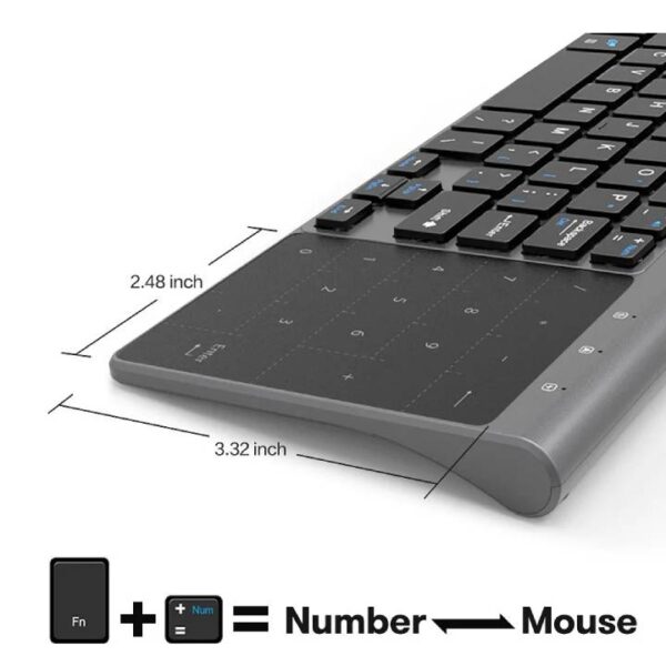 Wireless Keyboard Touchpad/Numeric built-in