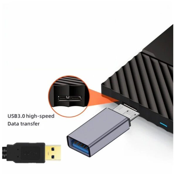OTG USB-A 3.0 Female to USB Micro-B 3.0 Male Adapter