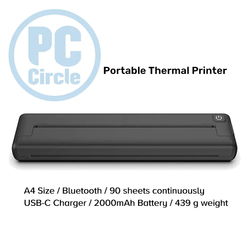 Portable Printer Thermal (A4 size)(Black) Portable Printer Thermal (A4 size)(Black)