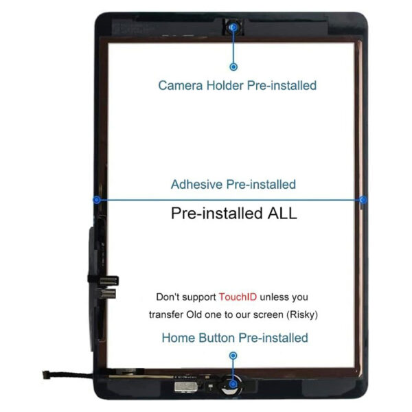 Replacement Touch Screen for iPad 9th Generation 10.2 inch Black