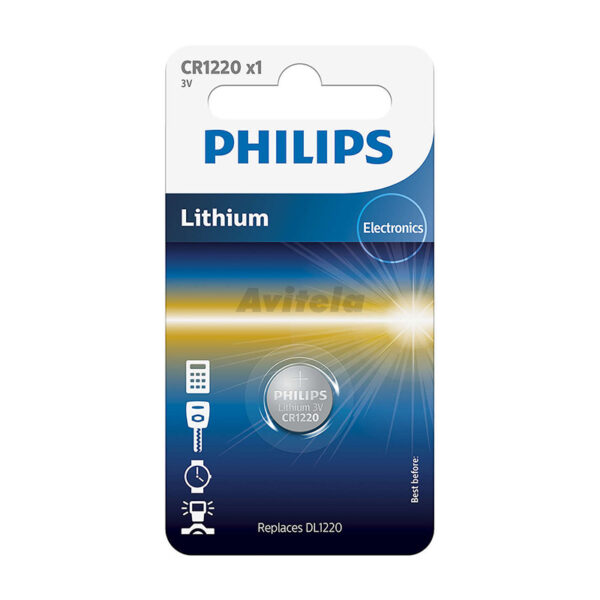 Philips Lithium Cell Button Batteries CR1220